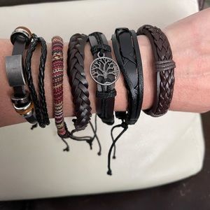 7 Braided Leather Bracelets